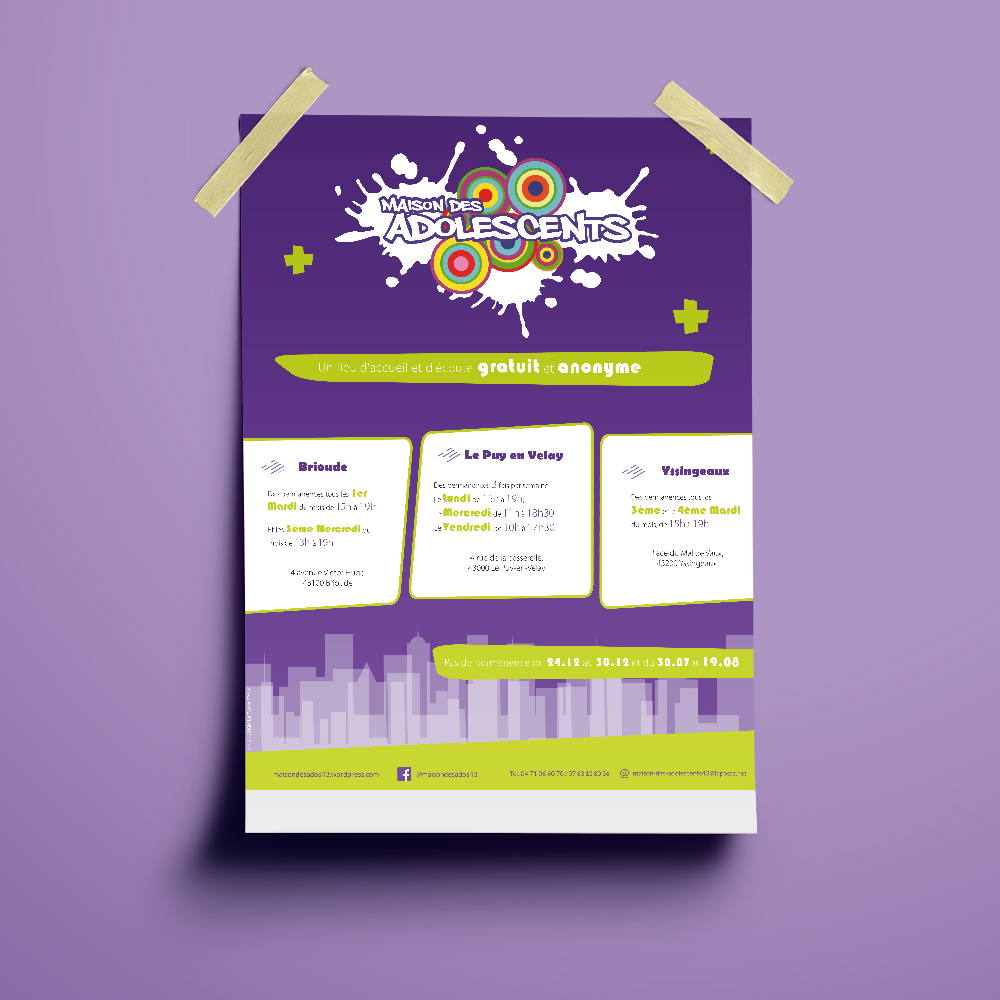 affiche de la maison des adolescents